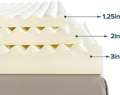 ZINUS 2 Inch Copper Cooling Memory Foam Mattress Topper with Airflow Design, Twin White