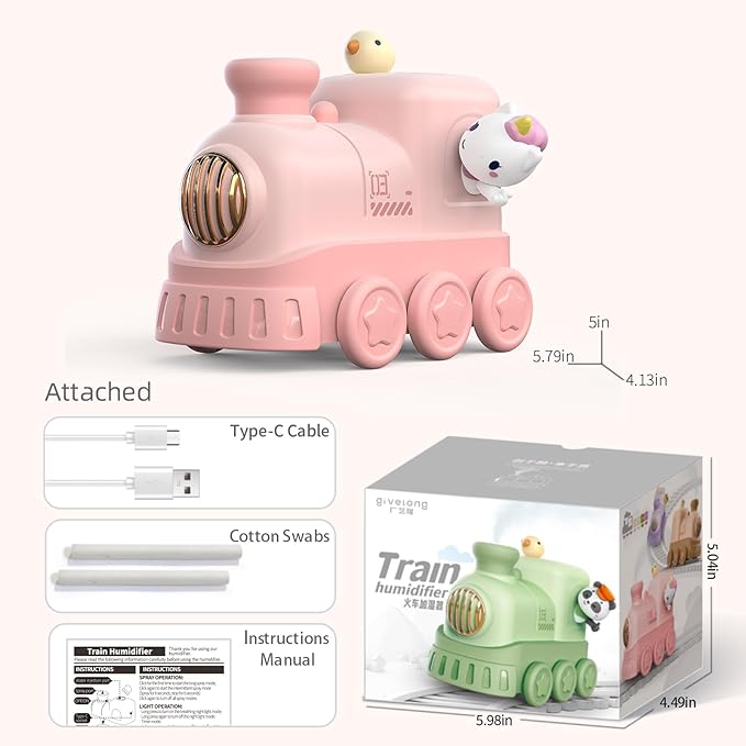 Portable Mini Humidifier,300ml USB Desktop Personal Cool Mist Small Humidifiers,2 Mist Modes,Auto Shut-Off,Mute for Bedroom/Home/Nursery/Office,Cute Mini Humidifier With Night Light (Pink)