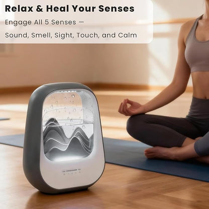 Rain Drop White Noise Machine with Realistic Rain Sounds – Sleep Therapy Humidifier, Bluetooth Speaker, Ambient Light & Aroma Diffuser for Bedroom Relaxation, Meditation & Stress Relief