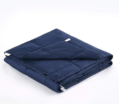 TONGDADA Kids Weighted Blanket | 40''x60'',7lbs | for Child Between 55-80 lbs | Premium Cotton Material with Glass Beads | Navy