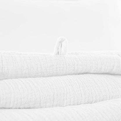 HOMBYS 100% Cotton Muslin Comforter Oversized King 120x120, Lightweight and Breathable Down Alternative Comforter,Soft Gauze Summer Pure White Reversible Fluffy Duvet Insert