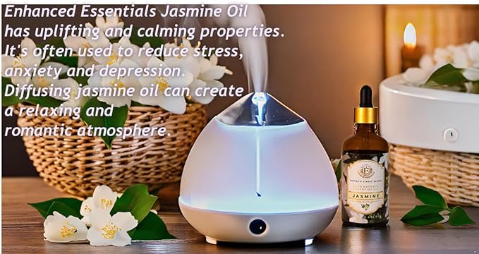 Luxurious Jasmine Essential Oil | Slow Distilled & Exotic| for Home,Diffusers,Skin & Hair Care,Aromatherapy,Bath,Perfume,Soap & Candle Making|with Glass Dropper| 3.38 fl oz (100 ml)