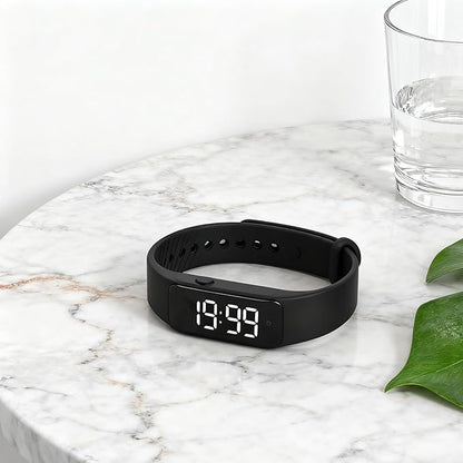 Wrist Alarm Clock,Smart Vibrating Clock Wristband | Pill Reminder with 3 Alarms | for Kids Adults Men Women Teens Elderly Bed Bedroom Travel Dorm Fitness Medication