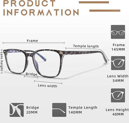 Oversized Square Blue Light Blocking Glasses for Women Men, Anti-Fatigue Computer Monitor Glasses Reduce Eye Strain