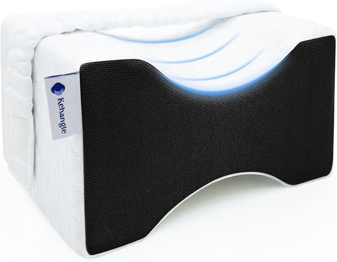 Knee Pillow for Side Sleepers,Leg Pillow,Knne Pillow,Leg Pillows for Side Sleeping,Memory Foam Support Ergonomic Pillows, Removable Cover,White&Black