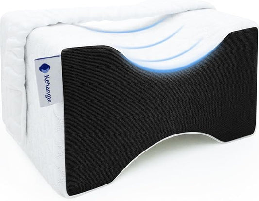 Knee Pillow for Side Sleepers,Leg Pillow,Knne Pillow,Leg Pillows for Side Sleeping,Memory Foam Support Ergonomic Pillows, Removable Cover,White&Black