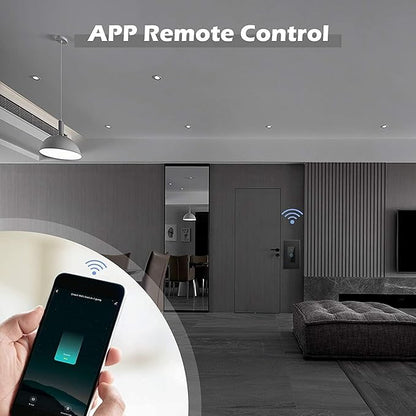Smart Light Switch 2.4GHz WiFi Light Switch Compatible with Alexa and Google Home, Single Pole, Needs Neutral Wire (Black)