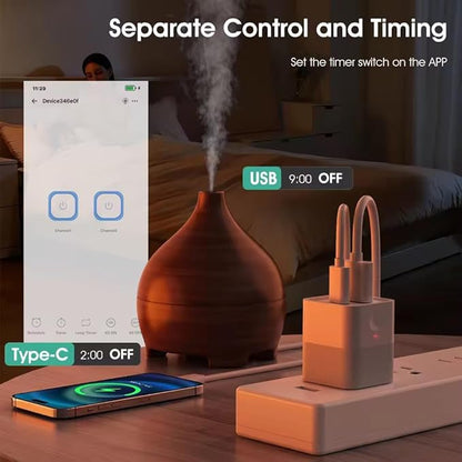 eWelink app Micro WiFi USB Type C Adaptor, Smart 5-12V DC Outlet Switch,Remote Timer Your USB Device by Phone app,Compatible with Alexa Google Home