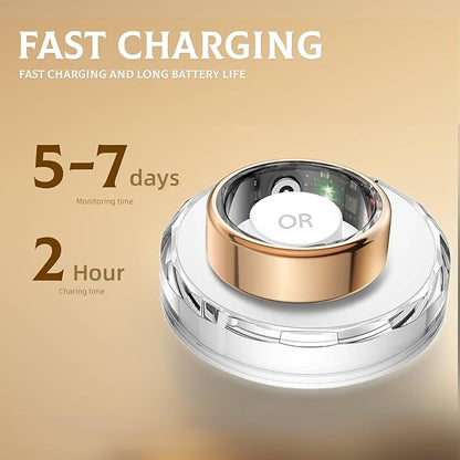 Smart Ring for Women & Men- Health Fitness Tracker with HRV/Sleep Monitoring/Step Counter/Calorie&Distance Tracking, 7-Day Battery，Remote Photo,Menstrual Cycle,Sport Smart Ring (Gold, #10)