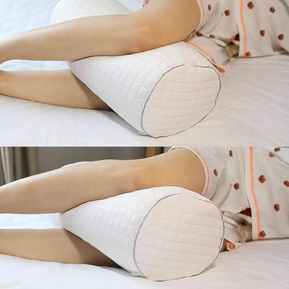 Kingnex Bolster Roll Pillow for Sleeping on Back or Side Under Knee to Relief Lower Back Pain Between Legs for Side Sleepers Cylinder Pillow with Removable Cooling Cover 20x8