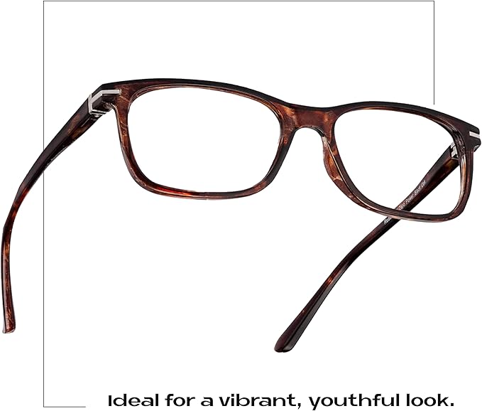 Readerest Blue Light Blocking Glasses – Thin Reflective Lens, Anti-Glare Computer Eyeglasses, UV Protection, Eye Strain Relief (Bourbon Tortoise, 1.0 Magnification)