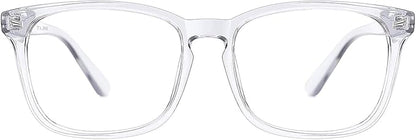 TIJN Blue Light Blocking Glasses for Women Men Clear Frame Square Nerd Eyeglasses Anti Blue Ray Computer Screen Glasses