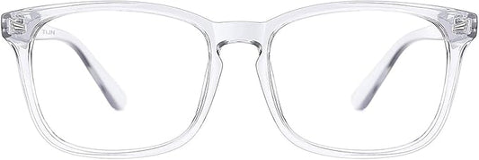 TIJN Blue Light Blocking Glasses for Women Men Clear Frame Square Nerd Eyeglasses Anti Blue Ray Computer Screen Glasses