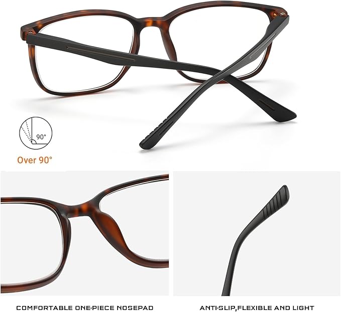 Reading Glasses for Men,Blue Light Blocking Readers for men with Comfort Spring Hinge