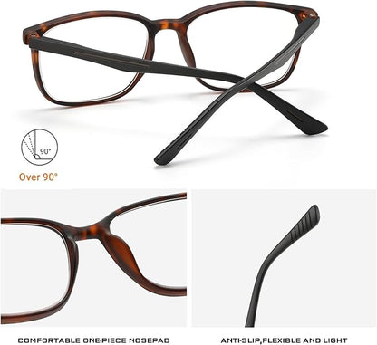 Reading Glasses for Men,Blue Light Blocking Readers for men with Comfort Spring Hinge