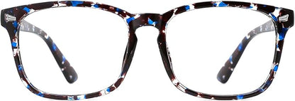 TIJN Blue Light Blocking Glasses for Women Men Clear Frame Square Nerd Eyeglasses Anti Blue Ray Computer Screen Glasses