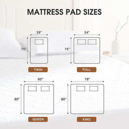 Heated Mattress Pad Cal King - Bed Warmer with Memory & Preheat Functions, 2-10 Hour Auto Off & 9 Heat Settings, Double Controller, Fast Heating, Deep Pocket, Electric Mattress Pad 72"x84"