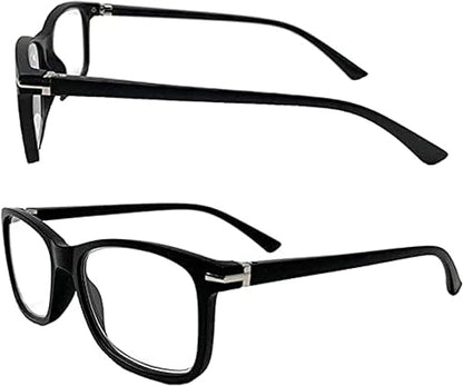 Readerest Blue Light Blocking Glasses – Thin Reflective Lens, Anti-Glare Computer Eyeglasses, UV Protection, Eye Strain Relief (Black, 3.5 Magnification)