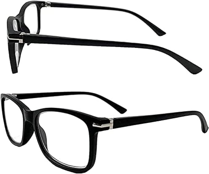 Readerest Blue Light Blocking Glasses – Thin Reflective Lens, Anti-Glare Computer Eyeglasses, UV Protection, Eye Strain Relief (Black, 3.0 Magnification)
