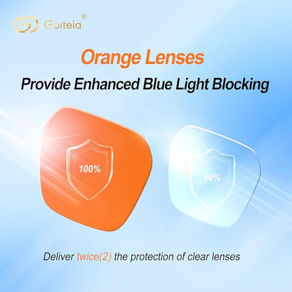 Goiteia Orange Blue Light Blocking Glasses-Retro 70s Blue Light Glasses for Men Women, Easier Sleep and Migraine Relief