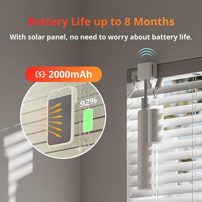 SwitchBot Blind Tilt Motorized Blinds - Smart Electric Blinds with Bluetooth Remote Control, Solar Powered, Light Sensing Control, Add Hub Mini to Make it Compatible with Alexa & Google Home