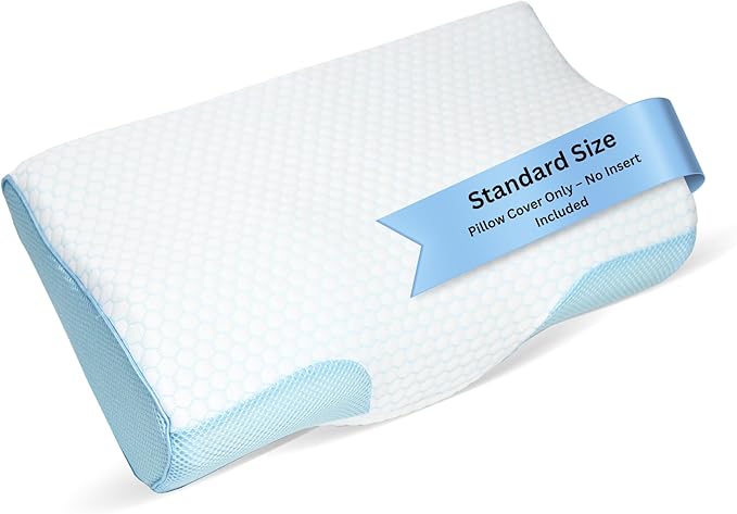 Derila Cooling Pillowcase Optimal Temperature Control for Your Memory Foam Pillow for Perfect Sleep. Quality Material White Pillow Cover
