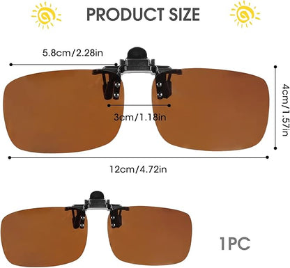 Clip on Polarized Night Vision Driving Glasses Flip up Sunglasses UV-400 to Wear Over Glasses for Night Driving