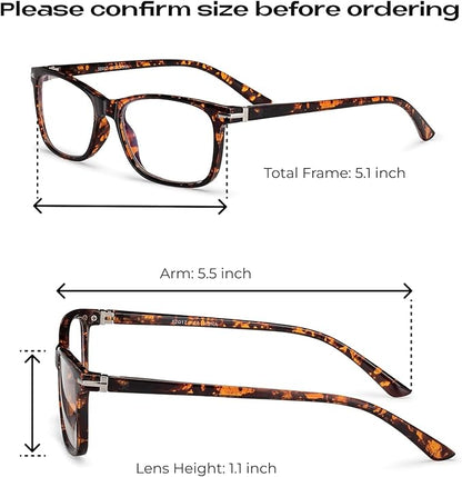 Readerest Blue Light Blocking Glasses – Thin Reflective Lens, Anti-Glare Computer Eyeglasses, UV Protection, Eye Strain Relief (Tortoise, 1.0 Magnification)