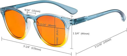 Eyekepper Ladies Blue Light Blocking Glasses with Orange Tinted Filter Lens - Night Sleep Computer Eyeglasses Women - Blue-Yellow Frame