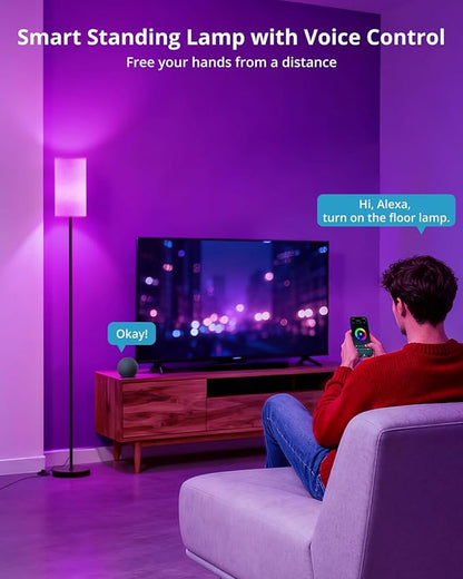 Nopoor Smart RGB Floor Lamp 69", Dimmable Standing Lamp with Foot Switch, Alexa & App Control, Adjustable Brightness & Color Changing RGB Light,Lamp for Living Room, Bedroom, Office, Reading
