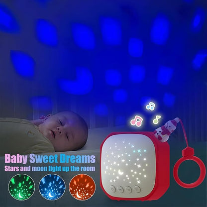Portable Sound Machine Baby with Star Projector | White Noise Sound Machine for Sleep | Baby Noise Machine with Hook for Children's Bedroom, Travel, Car, Christmas Holidays Gifts (Snowman)