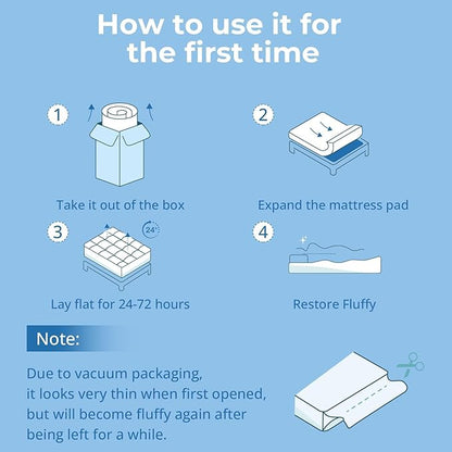 YUGYVOB King Mattress Topper - 600GSM Extra Thick Cooling & Breathable Mattress Pad with Deep Pocket 8"-21" & Soft Down Alternative Filling, White