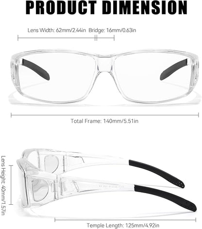 LVIOE Fit Over Blue Light Blocking Glasses and Computer Eyewear- Wear Over Prescription Glasses/Reading Glasses/RX Glasses