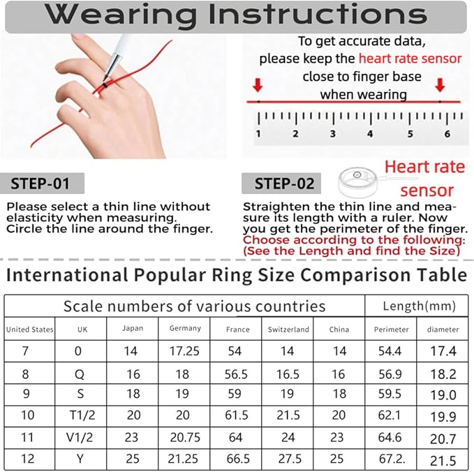 Smart Ring Fitness Tracker Sleep Tracking Heart Rate Monitor Pedometer, Waterproof Activity Tracker Fitness Ring Steps Counter, Gesture Controls for Short Video, 8 Days Last, Silver, #11