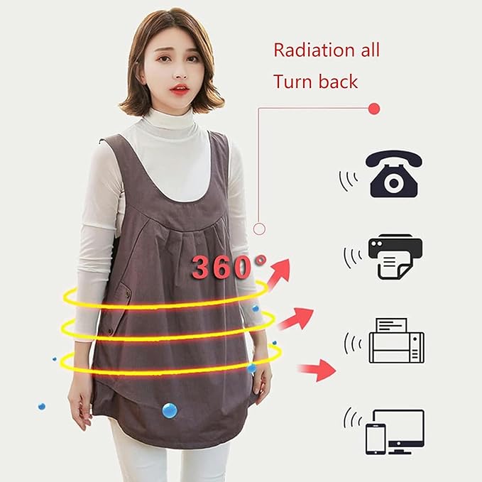 EMF Maternity Clothing,Radiation Protection Maternity Clothing Fabric Conductive Stretchable Breathable for RF/LF Blocking/Shielding,Blue-XL