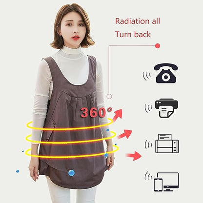 EMF Maternity Clothing,Radiation Protection Maternity Clothing Fabric Conductive Stretchable Breathable for RF/LF Blocking/Shielding,Blue-XL