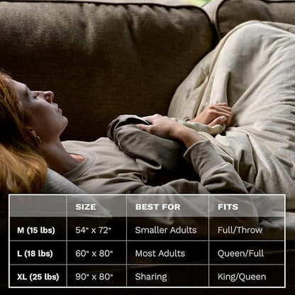 LUXOME Premium Weighted Blanket for Adults | Includes Removable Minky Cover | 25 lbs | King Size | 90"x80" | Warm & Cozy