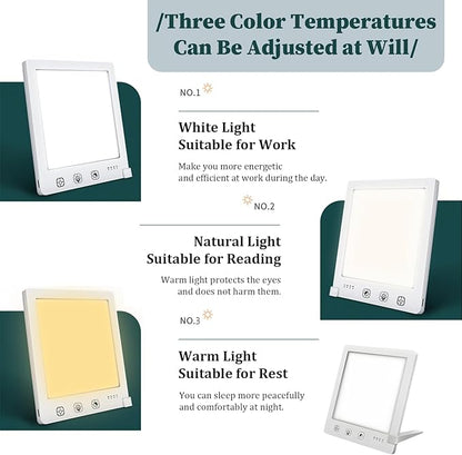 Natural Full-Spectrum Light, UV-Free LED, Adjustable Brightness, Wake Up Light & Daylight for Home Office Desk and Bedside