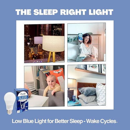 Norb Wellness Lighting Starter Kit, Set of 4 Wellness Light Bulbs, LED Light Therapy for Mood, Migraine Relief, Focus, & Sleep Enhancement, A19, E26, Energy Efficient (4-Pack)