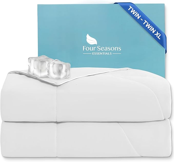 Four Seasons Essentials Cooling Comforter - Twin Size 69" x 90" - White