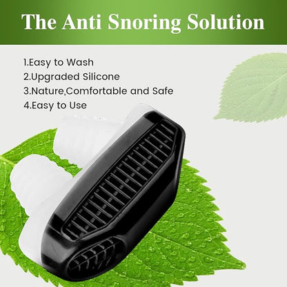 Anti Snoring Devices, Soft and Comfortable Material, Easy to Use&Clean for Women and Men Black
