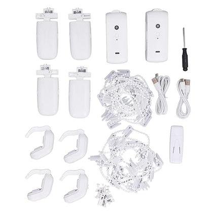 Automatic Curtain Opener and Closer - Smart Curtain Opener Robot Roman Pole U and I Shape Rail 2-in-1, APP Voice Remote Control for Home Office