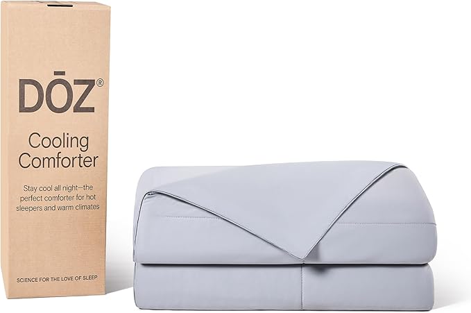 DOZ Lightweight Cooling Comforter, Cooling Blanket for Hot Sleepers and Night Sweats, Q-Max Over 0.4, Cool to The Touch Cover, Breathable, Soft, 106"x90", Thundercloud, King/Cal King