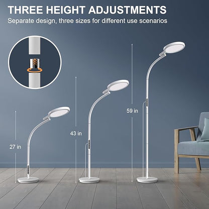 Light Therapy Lamp 10000 Lux, LED UV-Free Sunlight Lamp, Full Spectrum Floor Happy Therapy Lamp with Remote for Home/Office/Reading/Relaxation