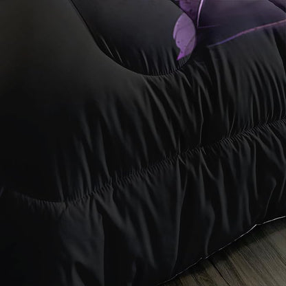 Death Skull Heads King Size Comforter Sets,Horror Themed Gothic Bedding for Kids Teens Boys Room Decor,Mysterious Floral Spider Western Comforter Sets with 2 Pillowcases.