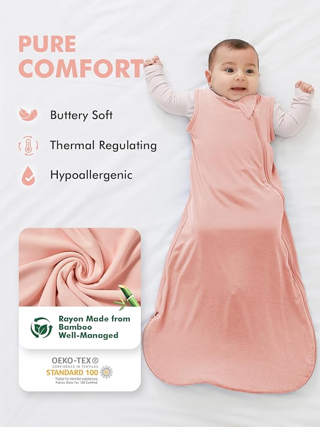 HAPIU Unisex Rayon Made from Bamboo Baby Sleep Sack TOG 0.5, 2-Way Premium Zipper, Wearable Blanket