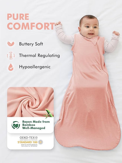HAPIU Unisex Rayon Made from Bamboo Baby Sleep Sack TOG 0.5, 2-Way Premium Zipper, Wearable Blanket