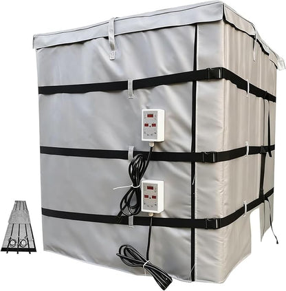 IBC Tote Heating Jacket, IBC Tote Insulation Blanket, 1000L, Smart Temperature Control up to 200°C, IBC Tote Blanket with Thermostat, For petroleum, chemical, food processing Grey