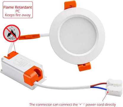 YGS-Tech 3 Inch LED Recessed Lighting, Dimmable Downlight 5W(40W Halogen Equivalent), CRI80, 5000K Daylight White, Ceiling Light with LED Driver(10 Pack)