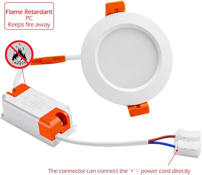 YGS-Tech 3 Inch LED Recessed Lighting, Dimmable Downlight 5W(40W Halogen Equivalent), CRI80, 3000K Warm White, Ceiling Light with LED Driver(10 Pack)